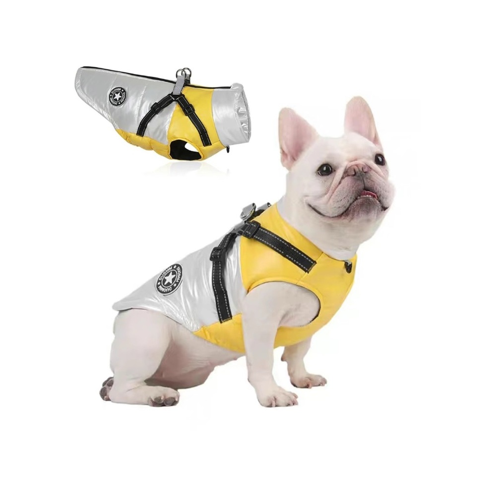 Yellow and Silver Dog Harness